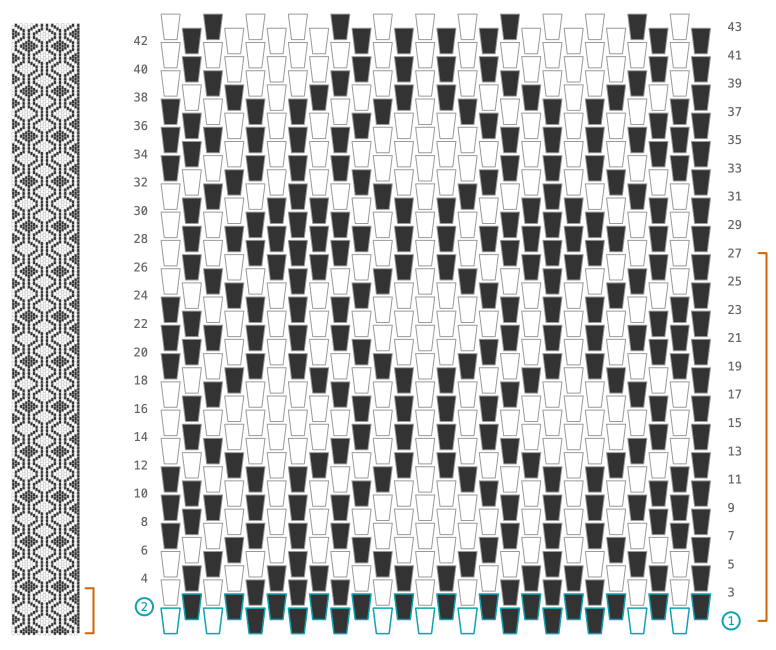 Color chart for Argyle Cascade variant 1