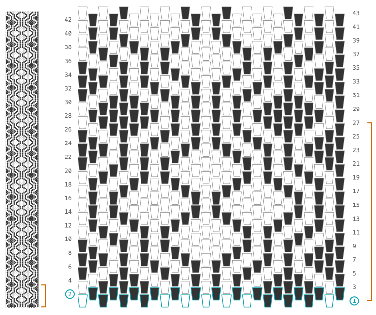 Color chart for Argyle Cascade variant 2