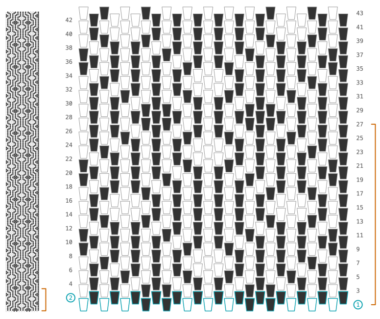 Color chart for Argyle Cascade variant 3